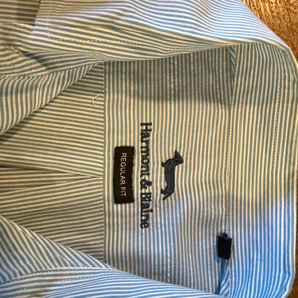 Harmont & Blaine Light Blue Striped Men's Shirt - Picture 2 of 4